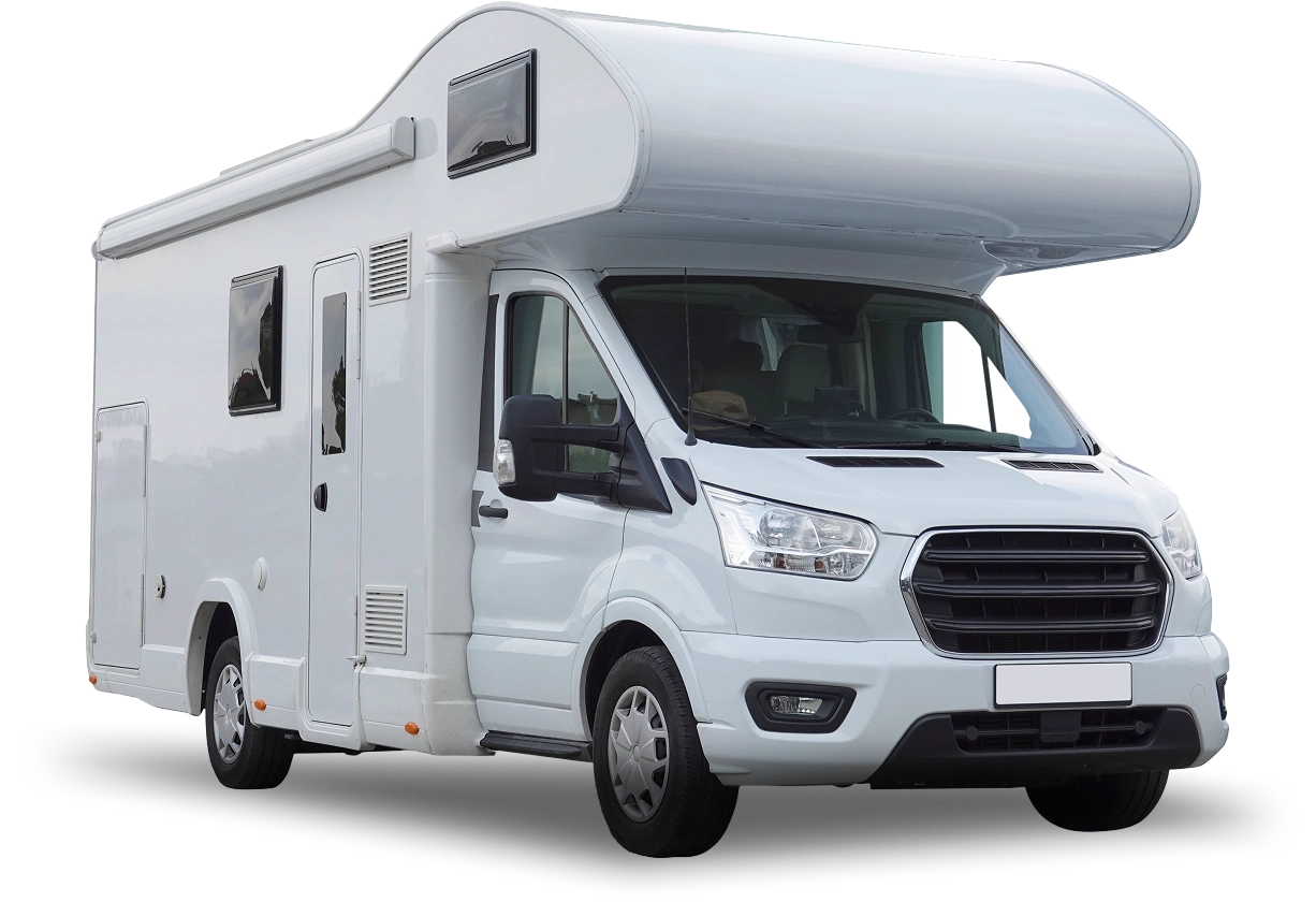 White camper van with overcab bed