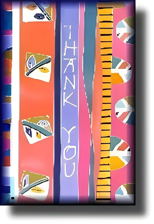 Colorful thank you card design