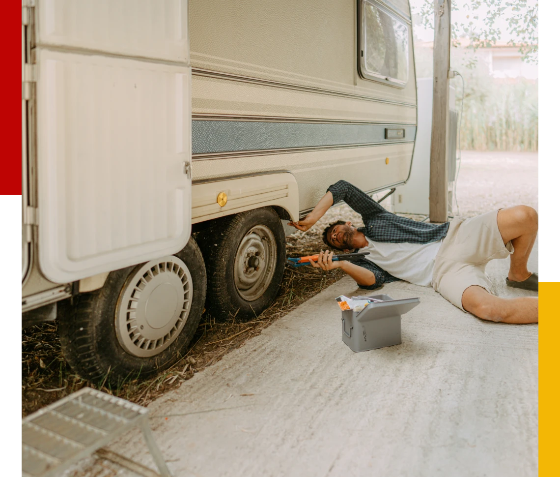 Camper maintenance in progress