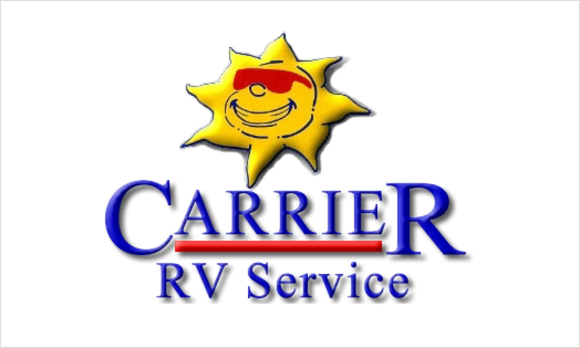 Smiling sun logo for RV Service
